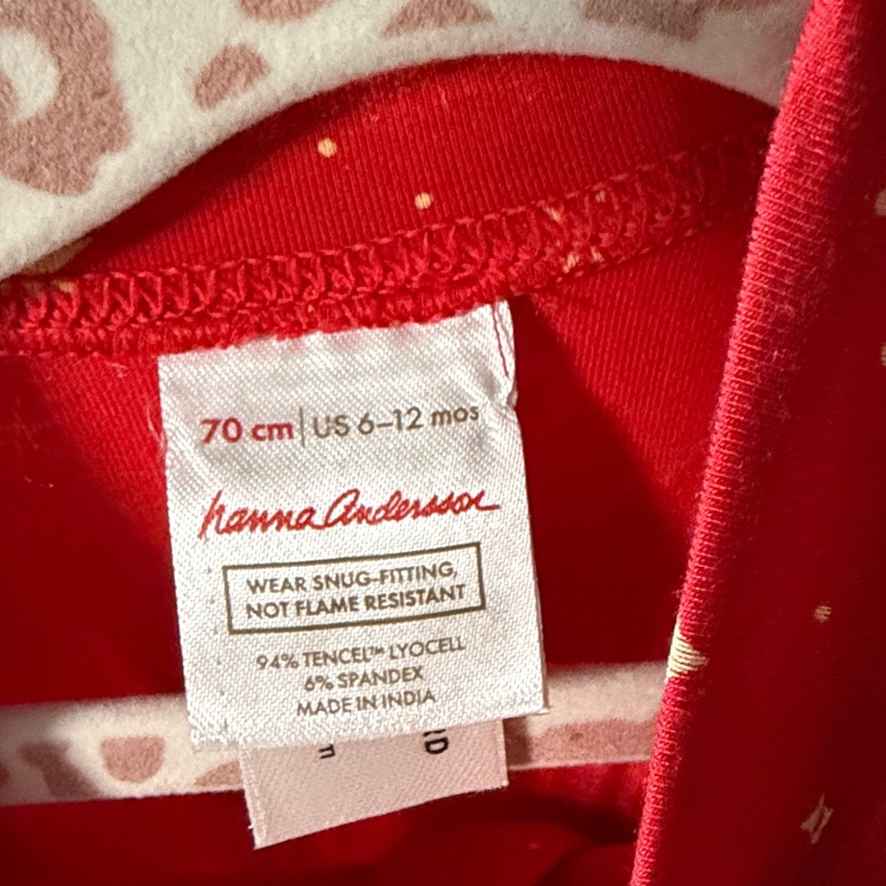 Hanna Andersson Red Gold Star Zip One-Piece Footie - Picture 2 of 2